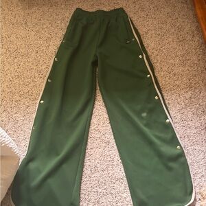Tiger Friday Green Track Pants with White Stripes